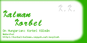 kalman korbel business card
