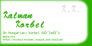 kalman korbel business card